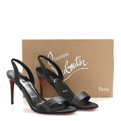 Christian Louboutin Calfskin O Marylin 85 Slingback Sandal Heels 39 Black 9 of 9