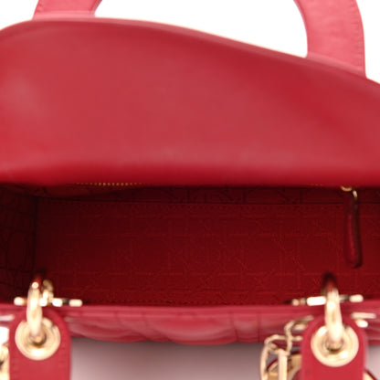 Christian Dior Lambskin Cannage Small My Lady Dior Red 4 of 9