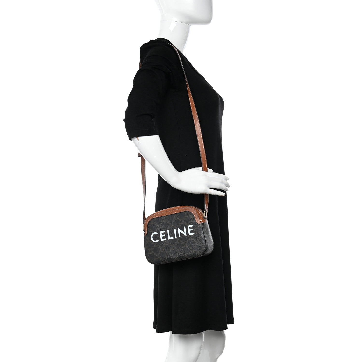 Celine Triomphe Canvas Small Camera Bag Tan 2 of 12