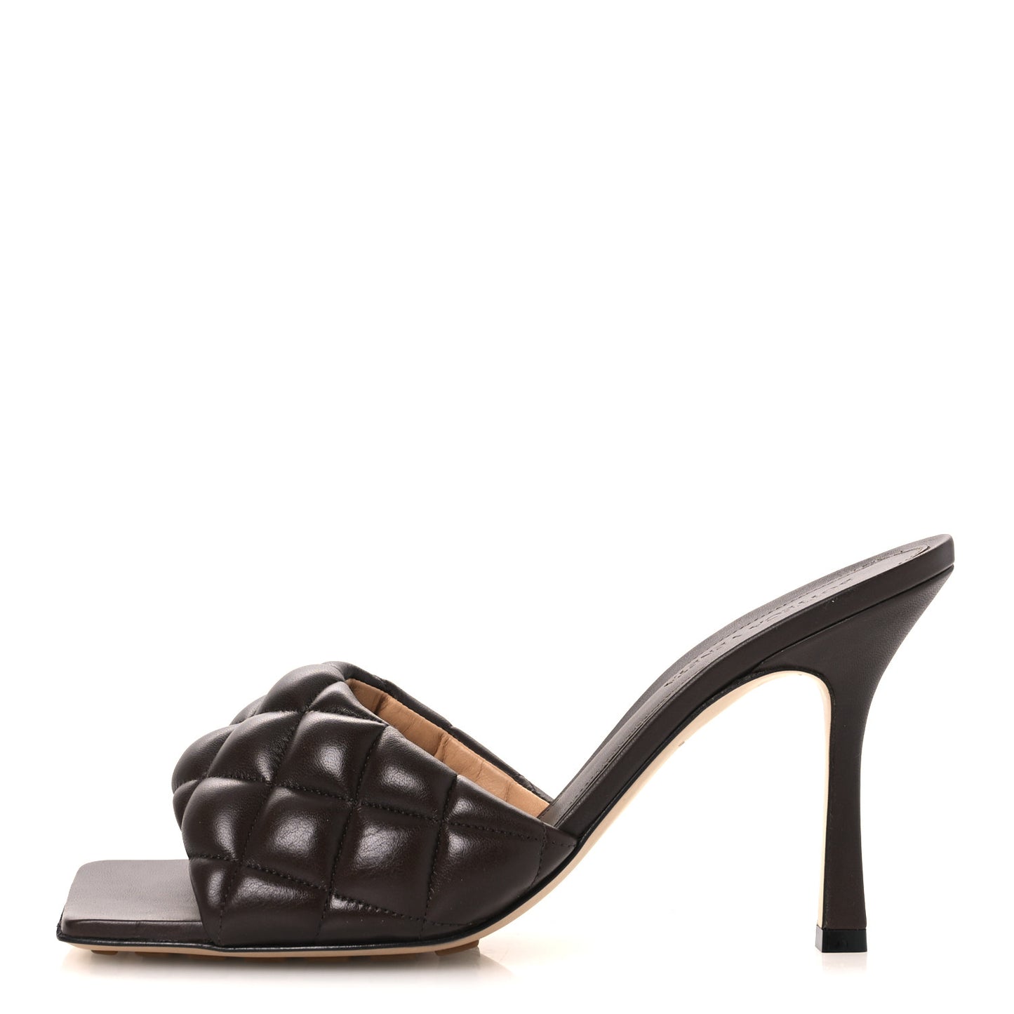 Nappa Matelasse Padded Mule Sandals 40 Chocolate Spread