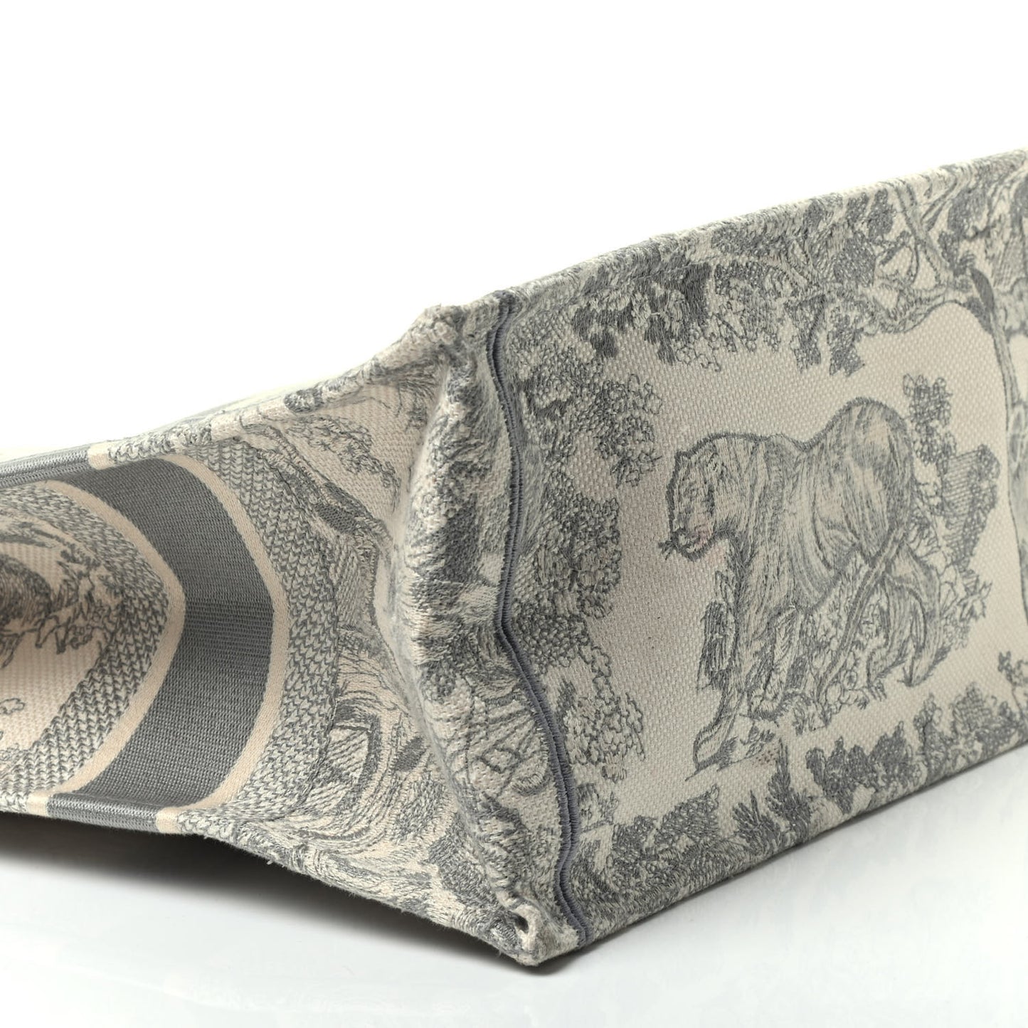 Canvas Embroidered Medium Dioriviera Toile De Jouy Book Tote Gray