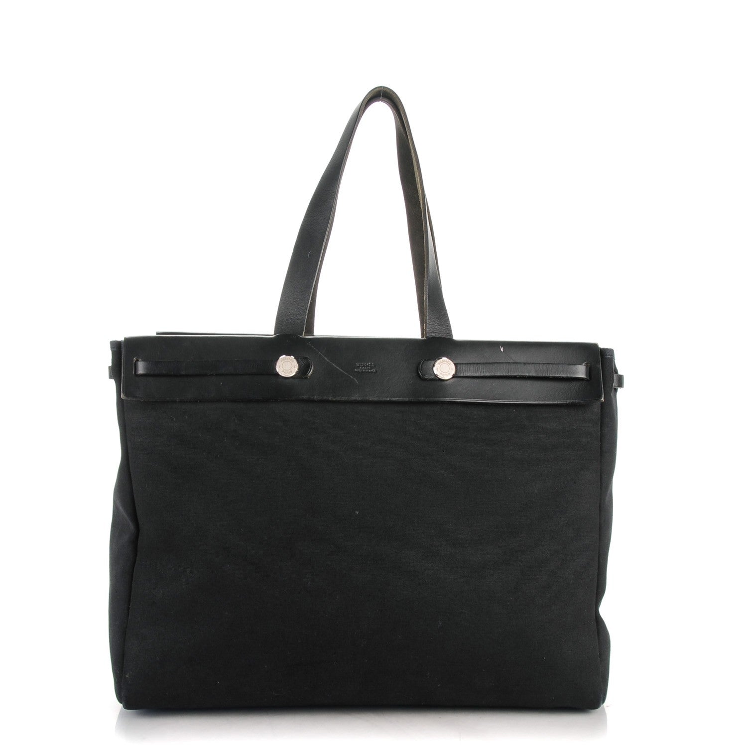 Hermes Toile Vache Hunter Herbag Cabas MM Black 1 of 12