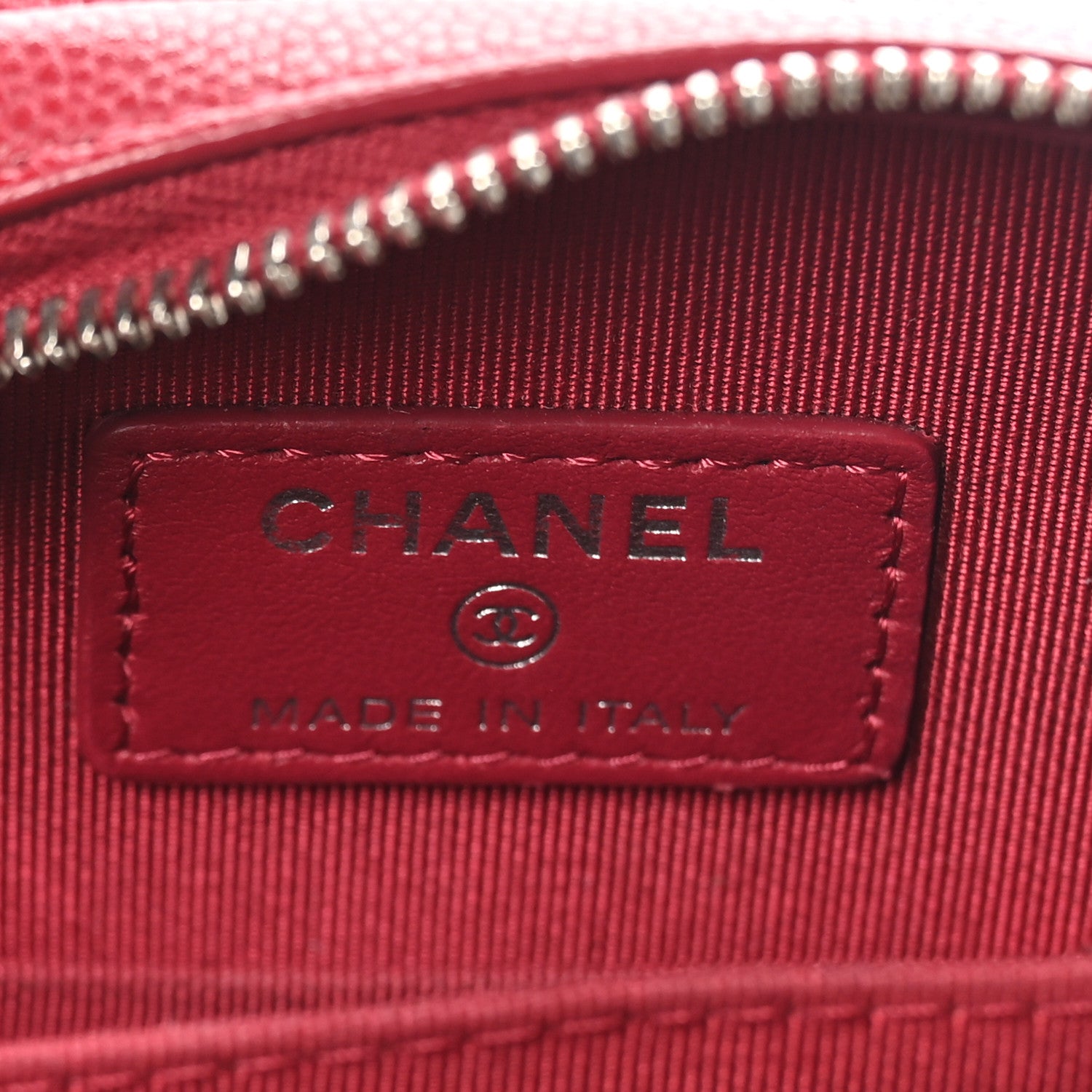 Chanel Caviar Quilted Phone Holder Wallet On Chain WOC Red 5 of 10