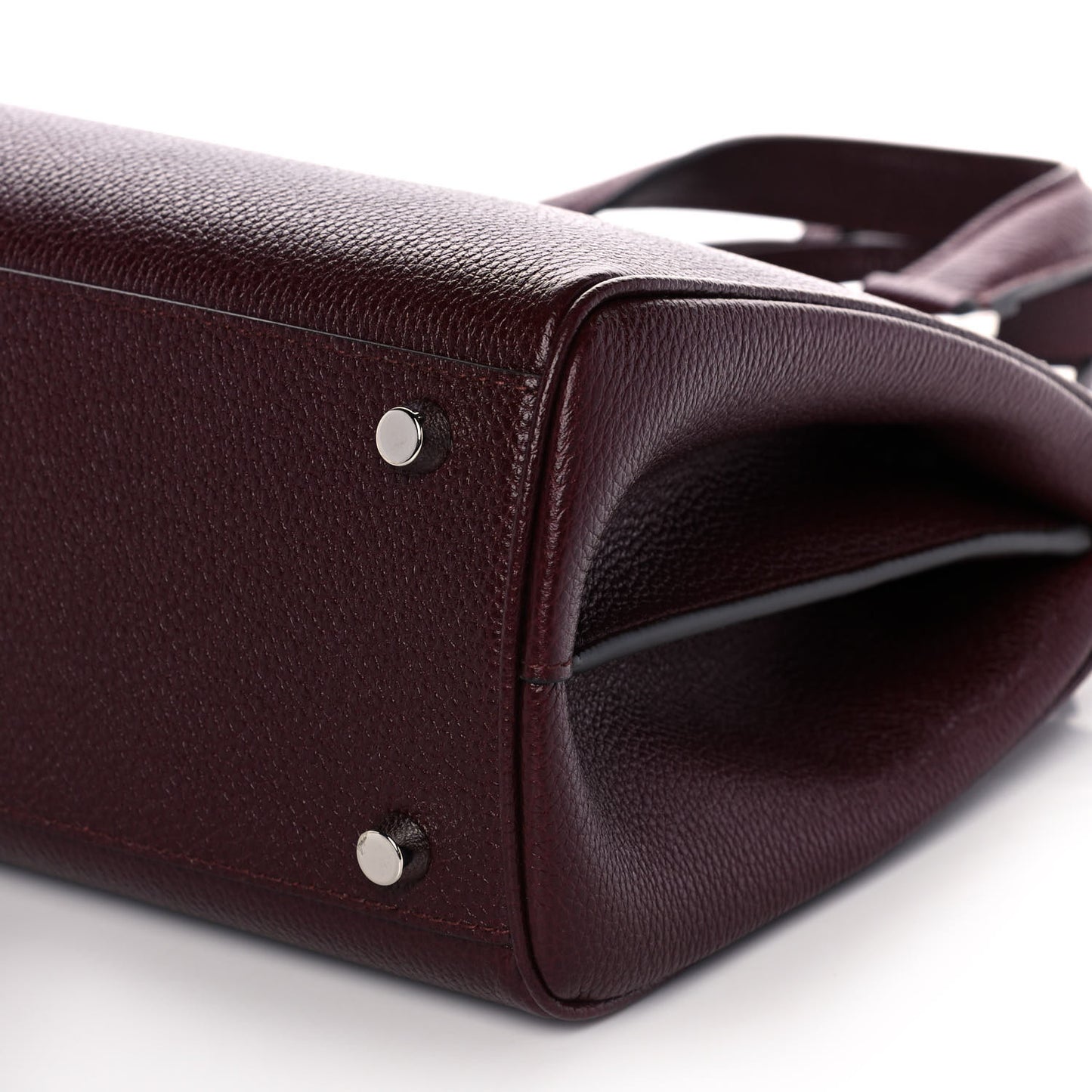Grainy Calfskin Small Zumi Top Handle Bag Vintage Bordeaux