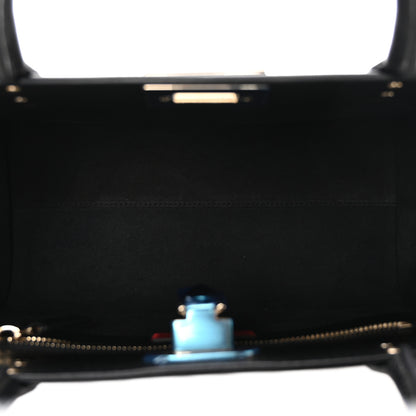 Valentino Garavani Pebbled Calfskin Rockstud Double Handle Tote  Black 5 of 9