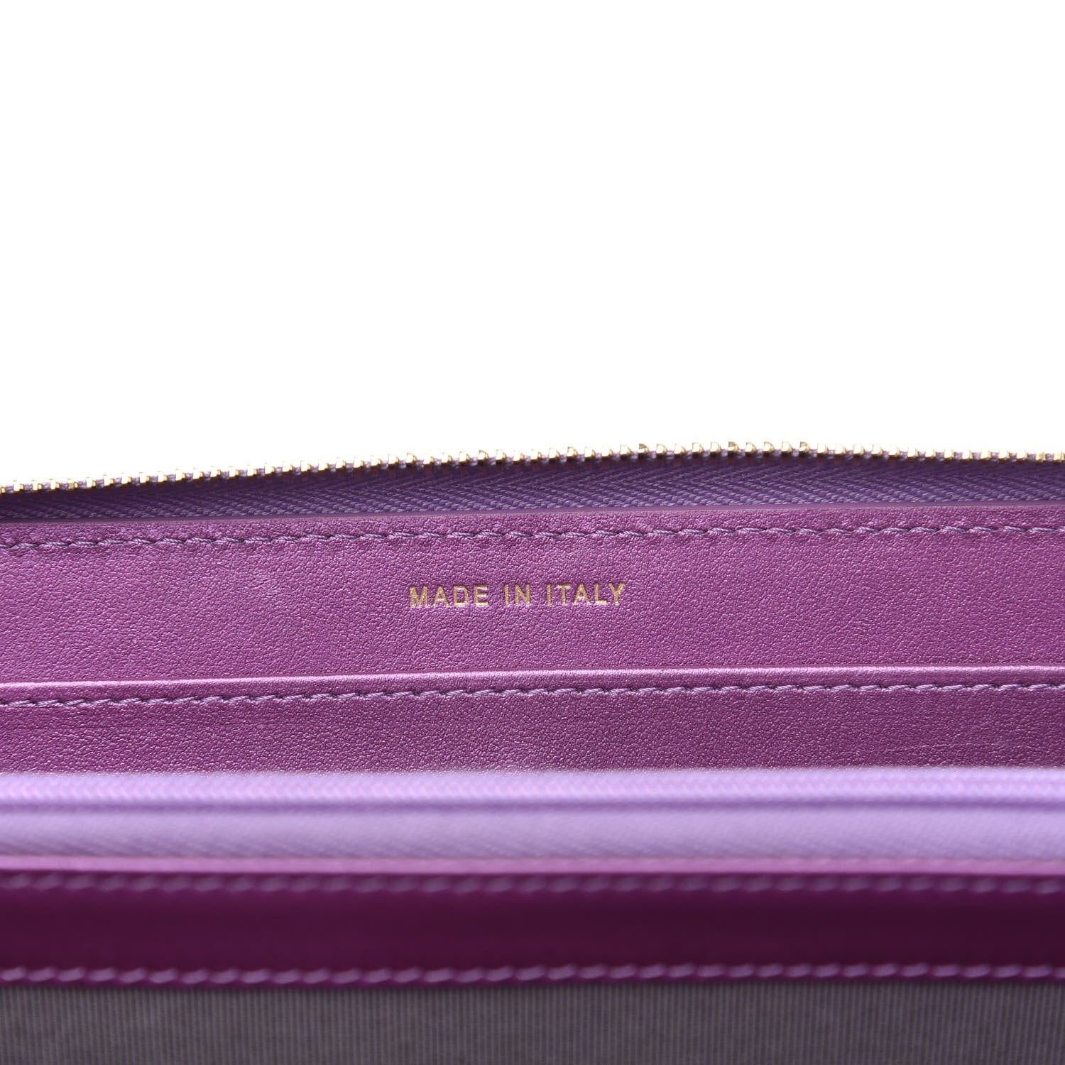 Chanel Iridescent Lambskin Quilted Large Gusset Zip Around Wallet Purple 7 of 11