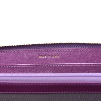 Chanel Iridescent Lambskin Quilted Large Gusset Zip Around Wallet Purple 7 of 11
