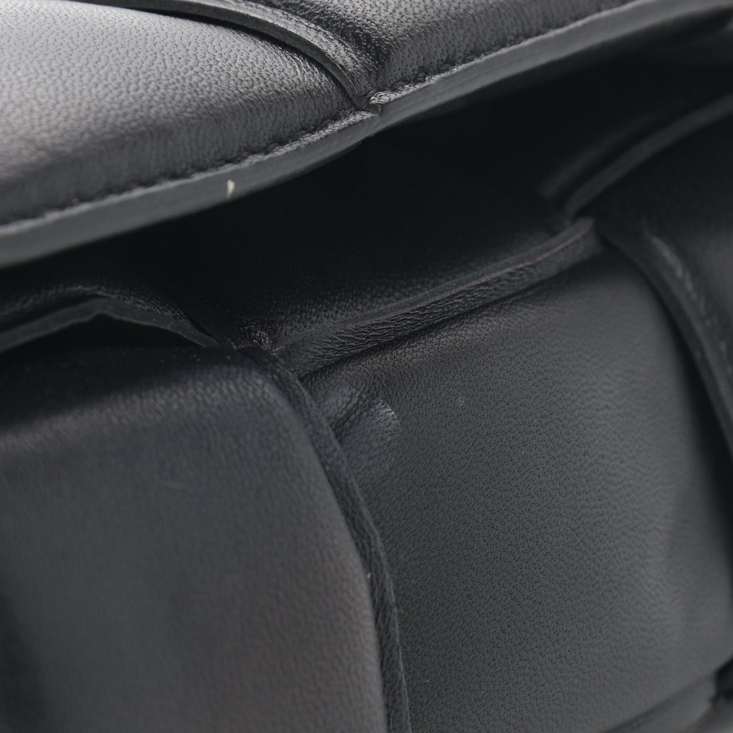 Lambskin Maxi Intreccio Padded Chain Cassette Crossbody Bag Black