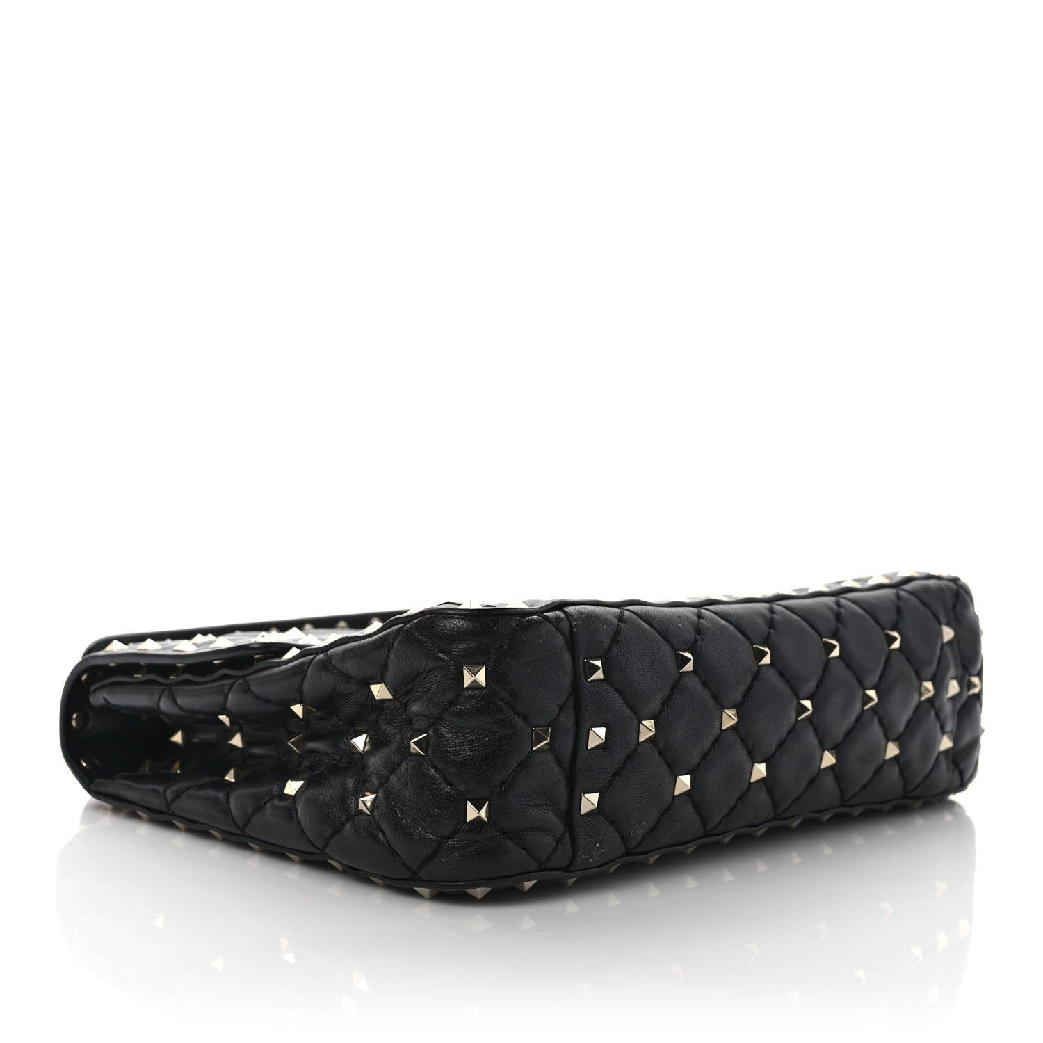 Valentino Garavani Lambskin Medium Rockstud Spike Shoulder Bag Black 3 of 7