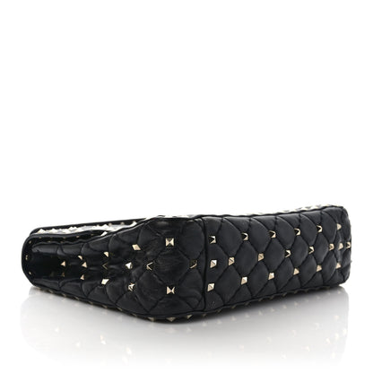 Valentino Garavani Lambskin Medium Rockstud Spike Shoulder Bag Black 3 of 7