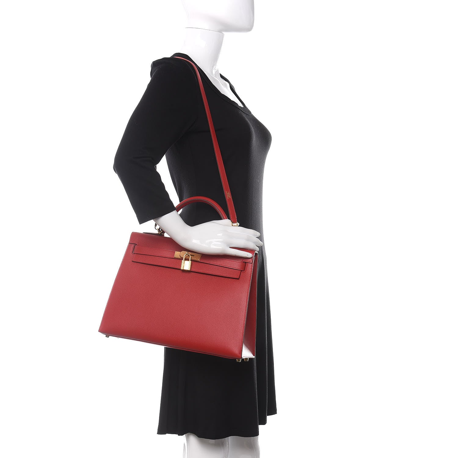 Hermes Epsom Kelly Sellier 32 Rouge Casaque 2 of 11