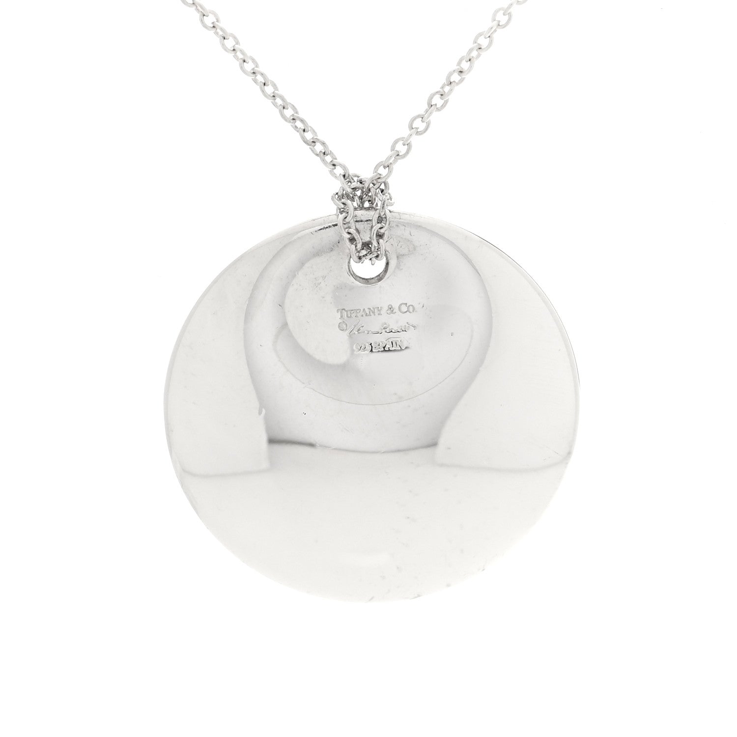 Tiffany Sterling Silver Elsa Peretti Round Disc Pendant Necklace 4 of 4