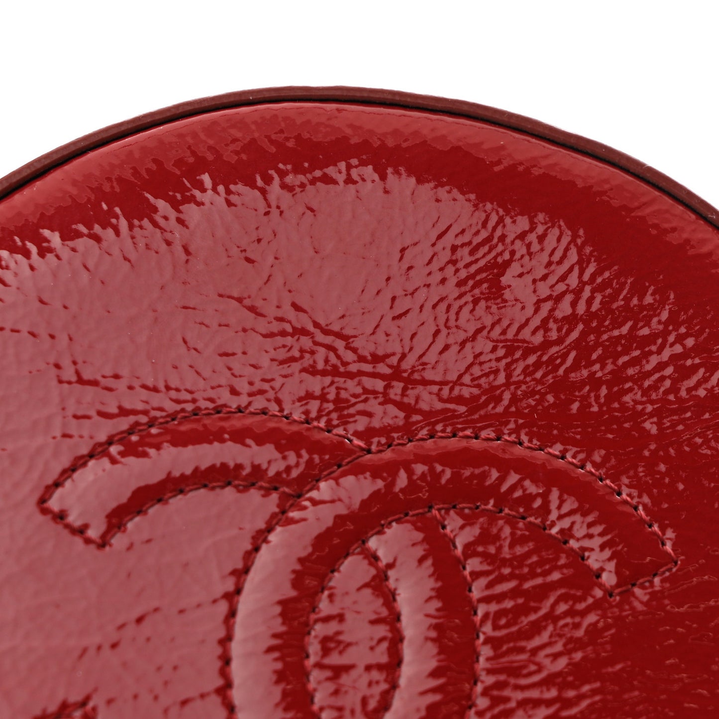 Patent Round As Earth Evening Bag Red