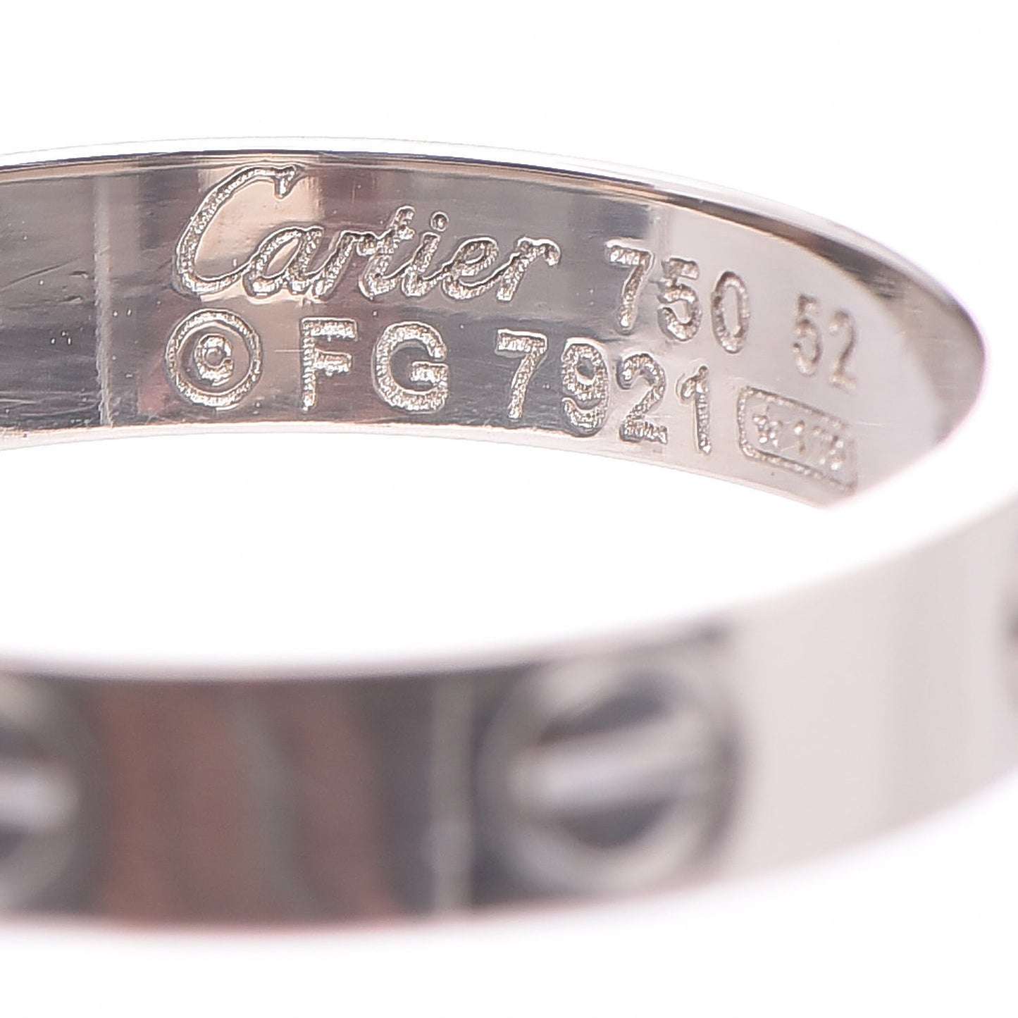 18K White Gold 3.5mm LOVE Wedding Band Ring 52 6
