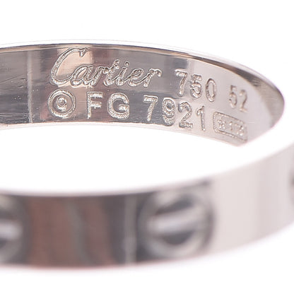 Cartier 18K White Gold 3.5mm LOVE Wedding Band Ring 52 6 4 of 5