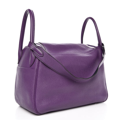 Hermes Taurillon Clemence Eclat Lindy 30 Ultraviolet Bleu Obscur 3 of 11