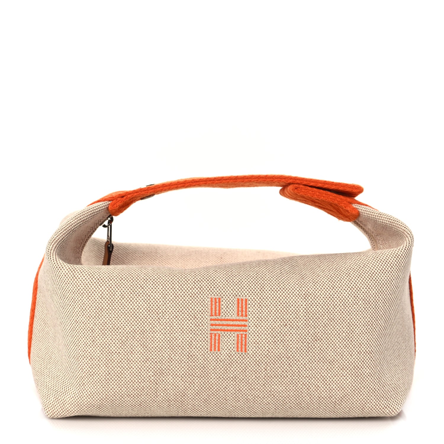Hermes Canvas Small Bride-A-Brac Pouch Natural Orange 1 of 9