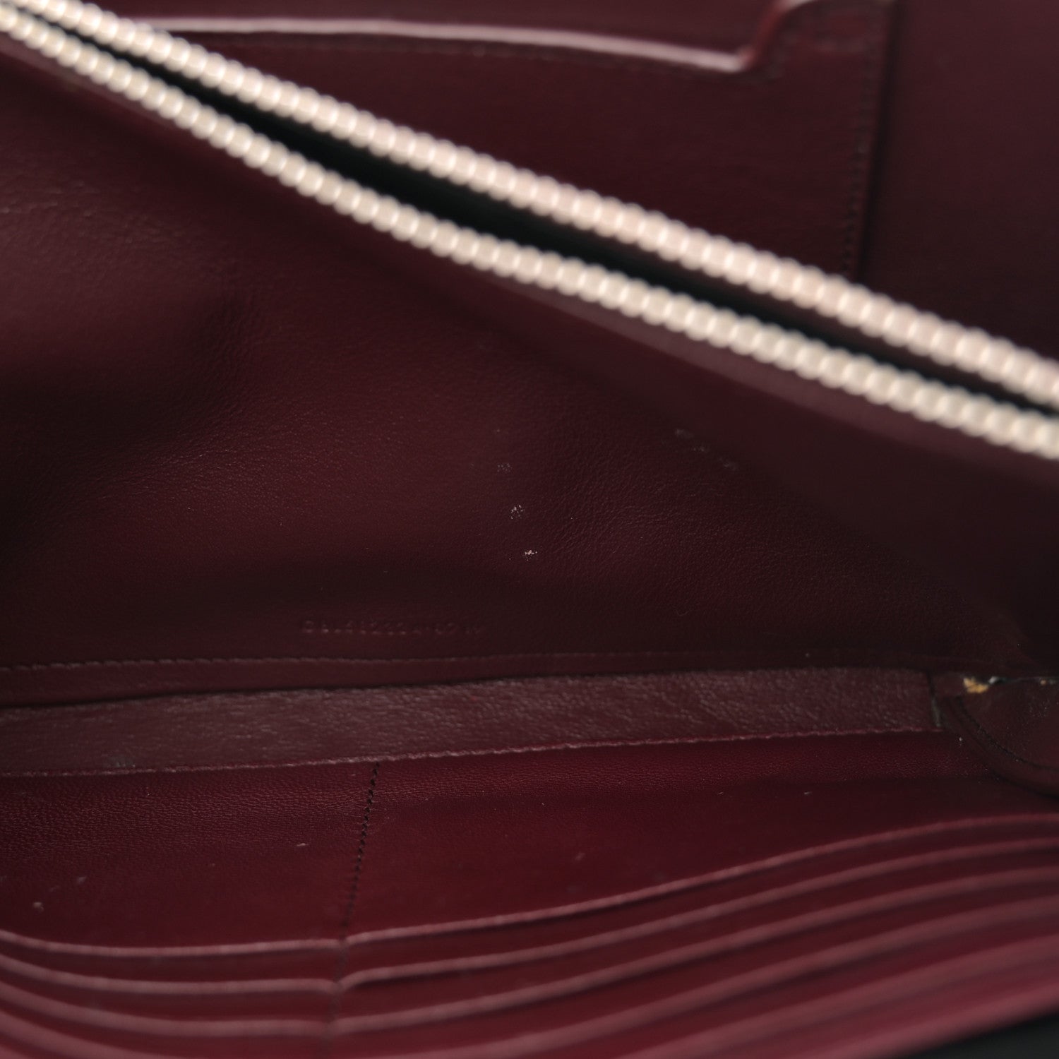 Saint Laurent Calfskin Lizard Embossed Monogram Cassandra Chain Wallet Black 11 of 13