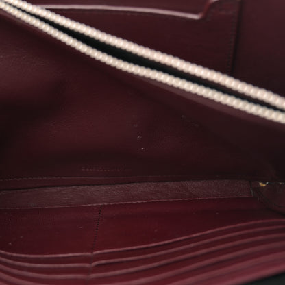 Saint Laurent Calfskin Lizard Embossed Monogram Cassandra Chain Wallet Black 11 of 13