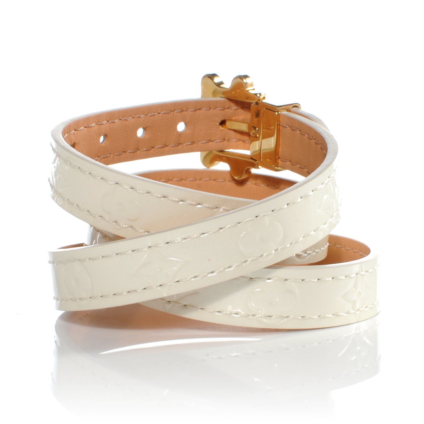 Vernis Triple Tour Coil Bracelet Perle