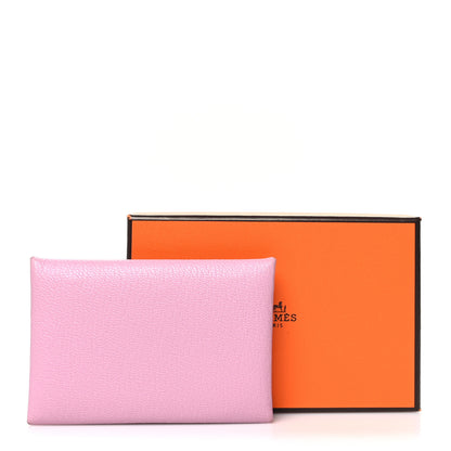 Hermes Chevre Mysore Calvi Card Case Mauve Sylvestre 12 of 12
