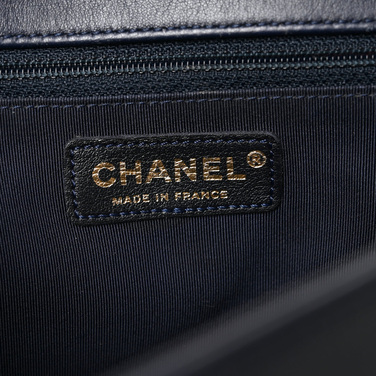 Chanel Braided Sheepskin Large Boy Flap Navy 5 of 9