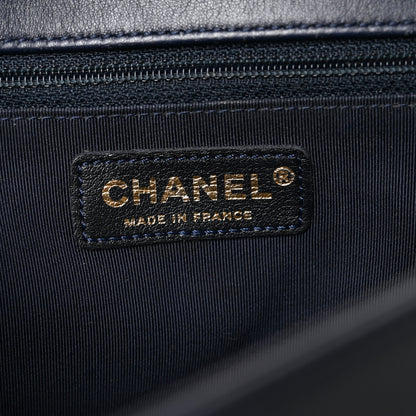 Chanel Braided Sheepskin Large Boy Flap Navy 5 of 9