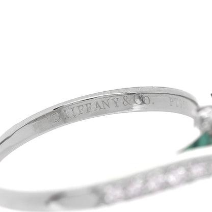 Tiffany Platinum Diamond Green Tourmaline Legacy Ring 46 3.75 10 of 10