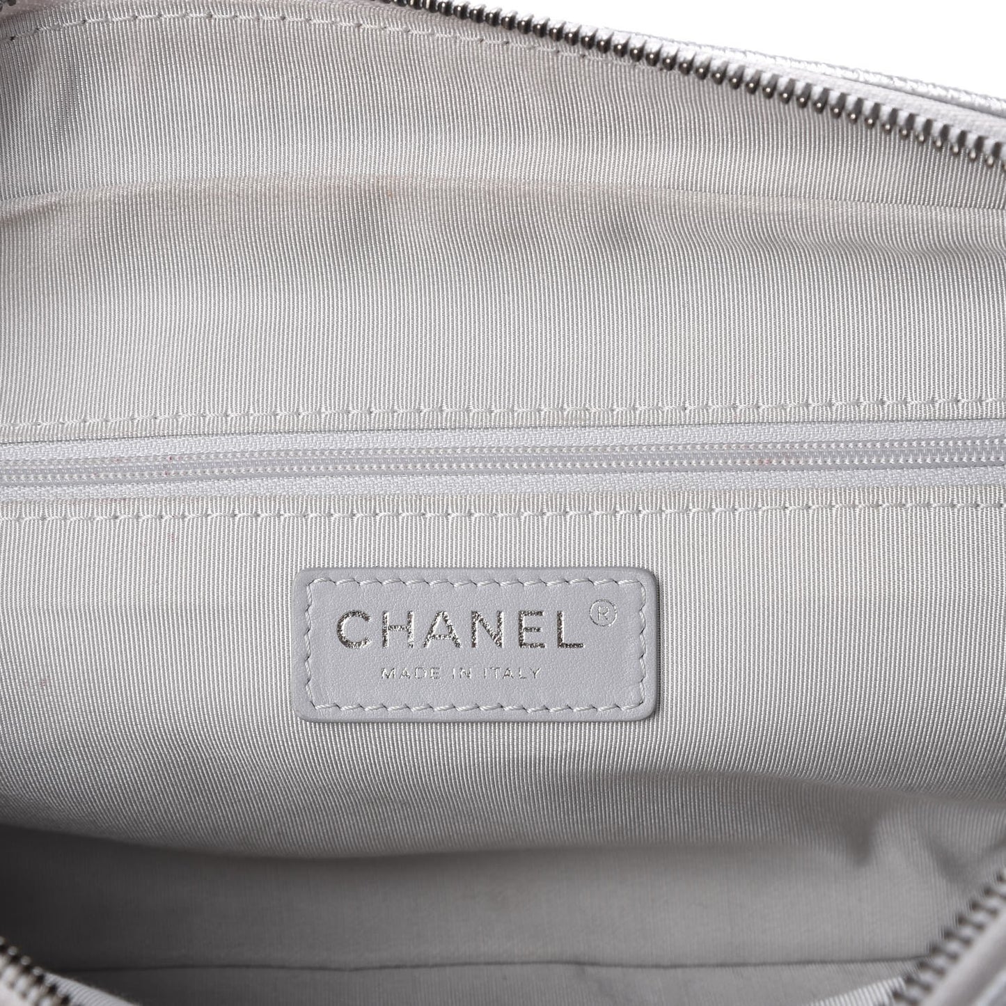 Metallic Calfskin Quilted Medium Casual Rock Flap Silver