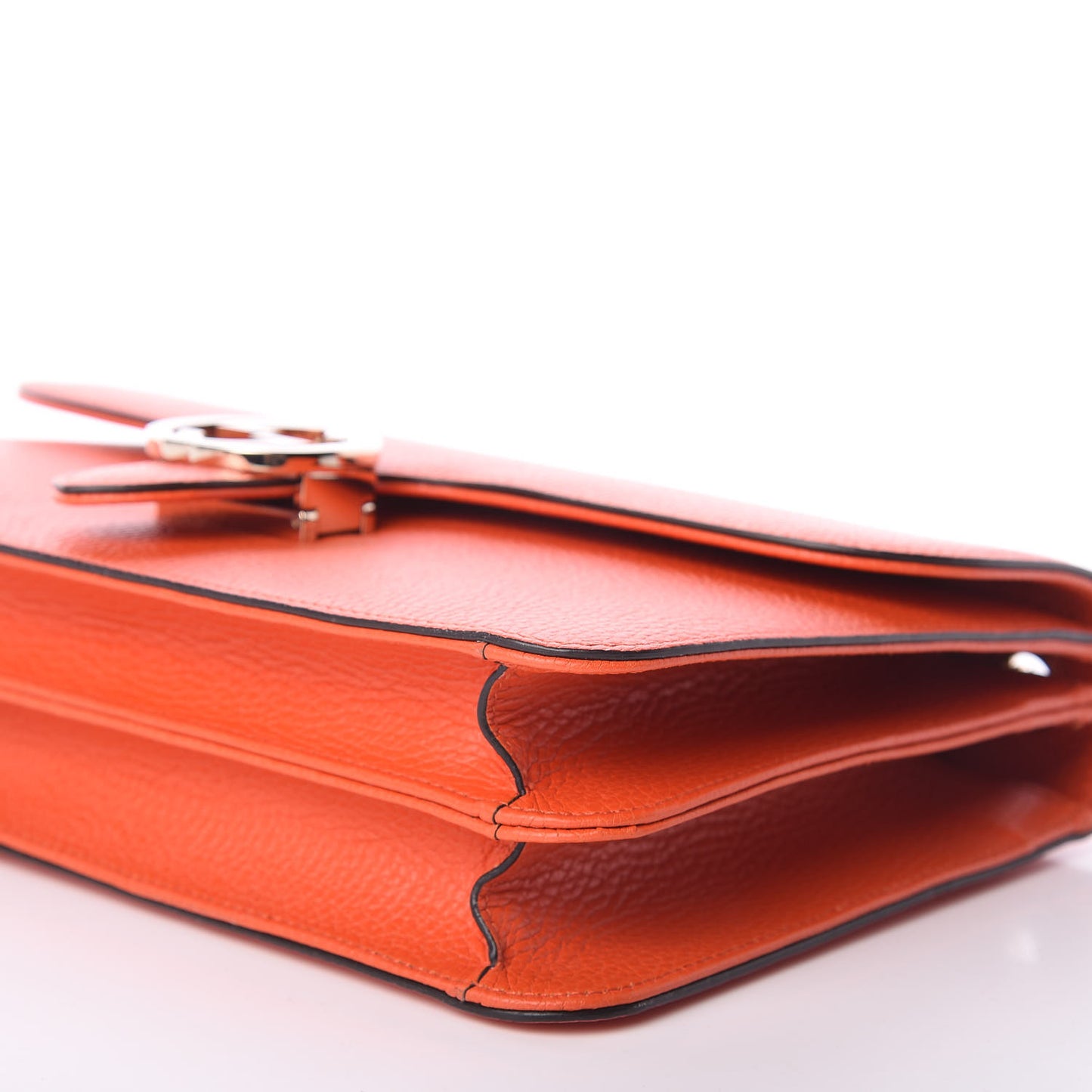 Dollar Calfskin Interlocking G Shoulder Bag Sun Orange