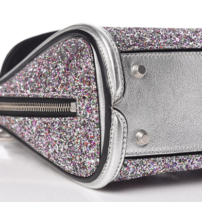 Alexander McQueen Metallic Calfskin Glitter Mini Heroine Shoulder Bag Grey Multicolor 8 of 15