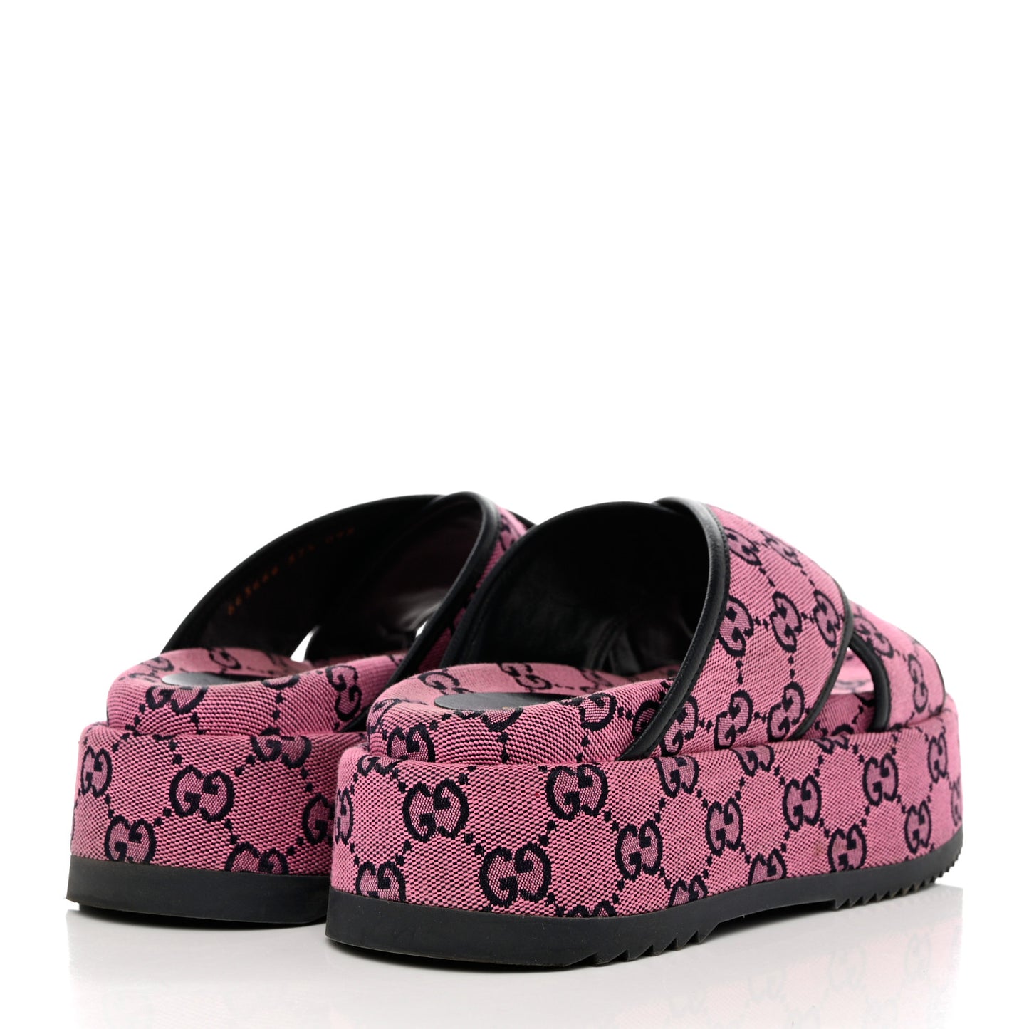 Monogram Multicolor Criss Cross Platform Slide Sandals 37.5 Pink Blue