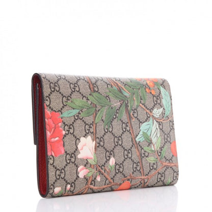 Gucci GG Supreme Monogram Tian Padlock Clutch Beige Multicolor Red 3 of 4