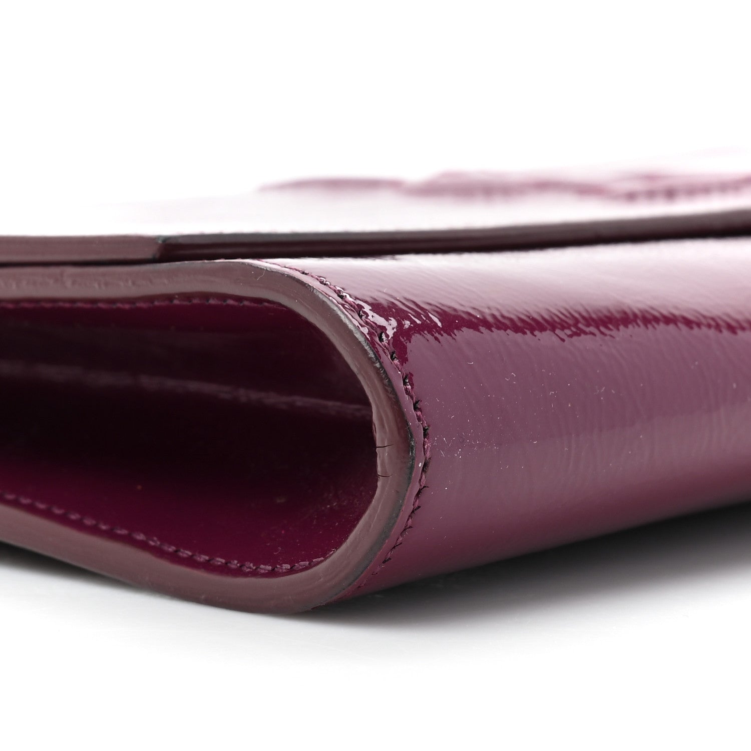 Saint Laurent Textured Patent Calfskin Large Belle De Jour Clutch Berry 8 of 13