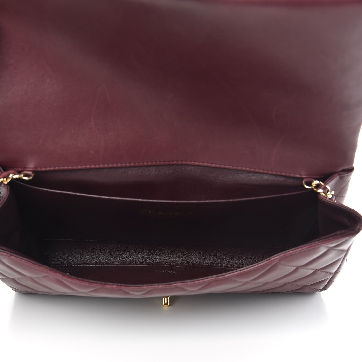 Chanel Lambskin Quilted Clutch With Chain Flap Bordeaux 5 of 16