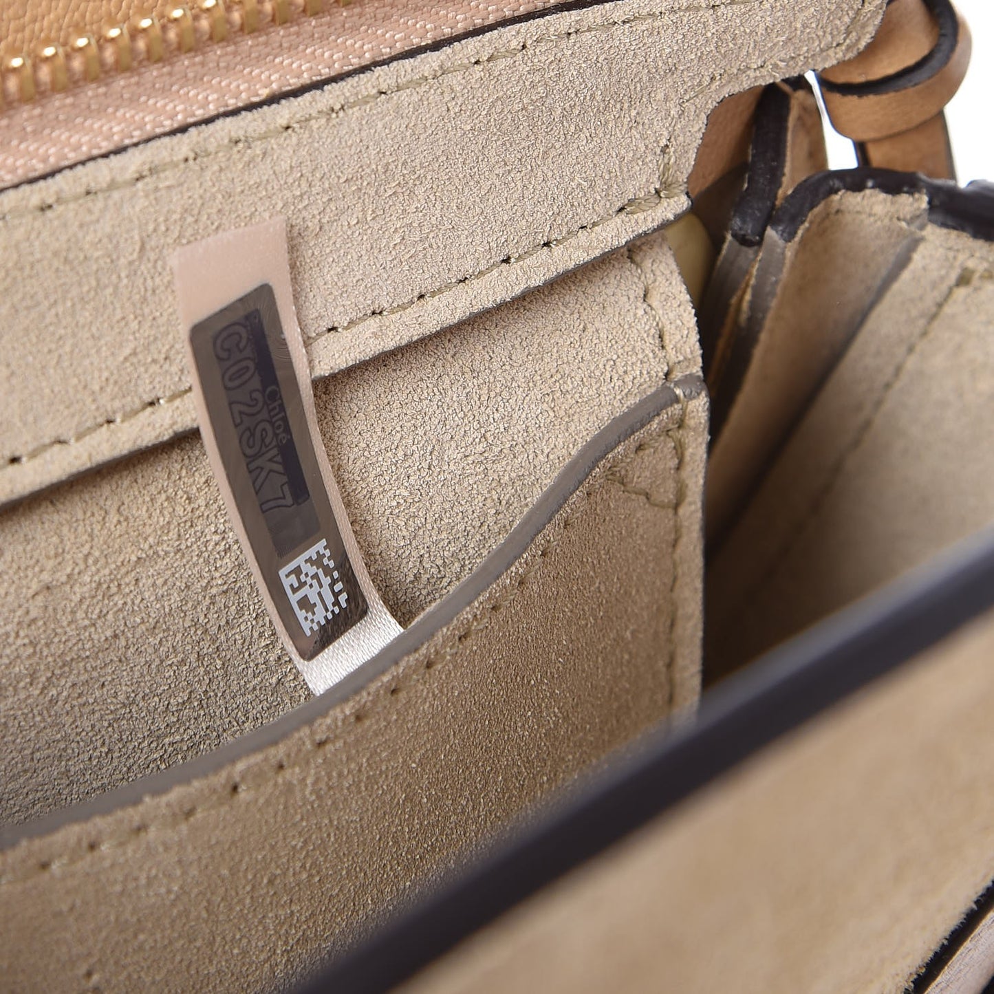 Calfskin Suede Small Pixie Bag Pearl Beige