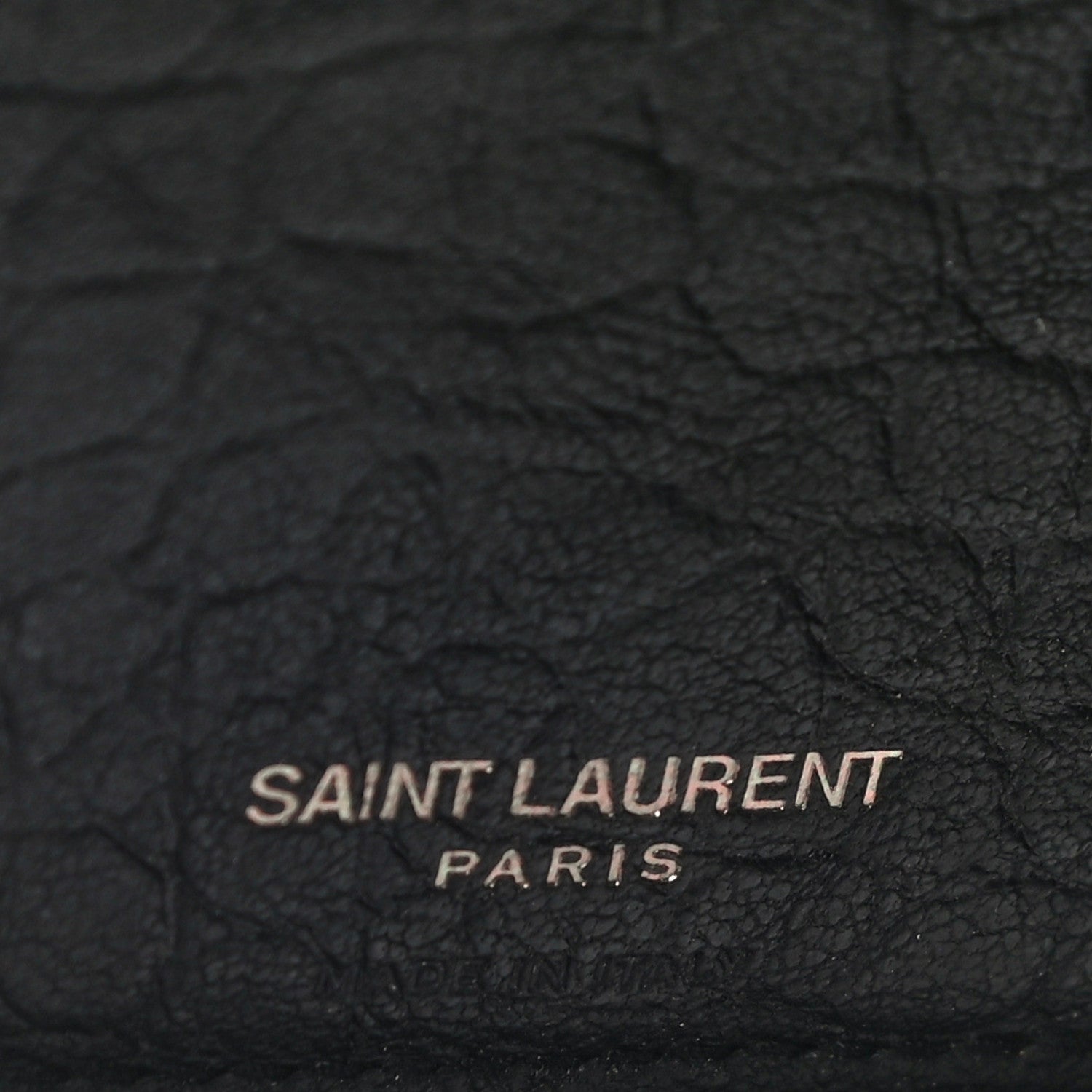 Saint Laurent Crocodile Embossed Sheepskin Mens Zip Around Continental Wallet Black 6 of 14