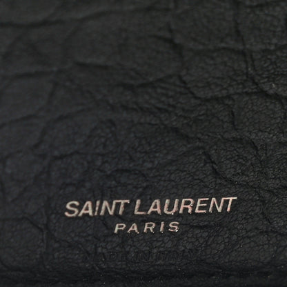 Saint Laurent Crocodile Embossed Sheepskin Mens Zip Around Continental Wallet Black 6 of 14