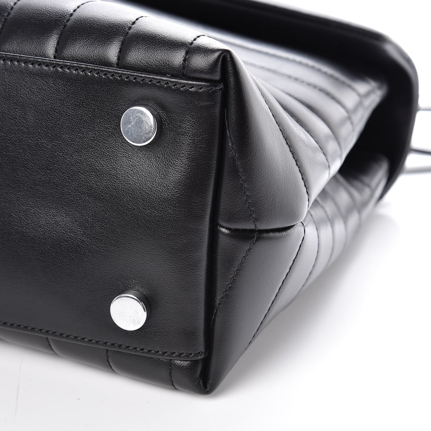 Calfskin Y Quilted Monogram Medium Loulou Satchel Black