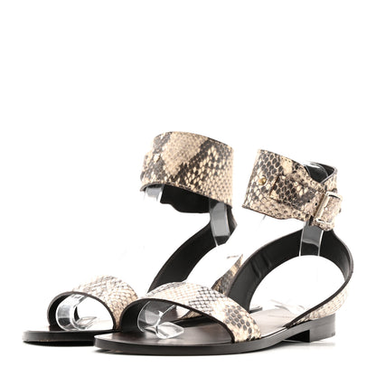 Saint Laurent Snakeskin Ankle Strap Sandals 36.5 Roccia 8 of 32