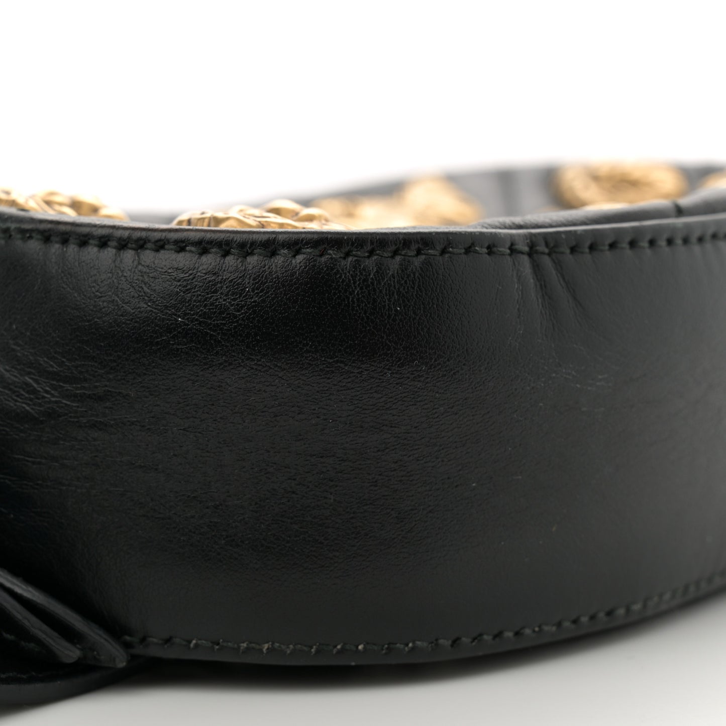 Calfskin Matelasse Animal Studs GG Marmont Belt Bag 85 34 Black