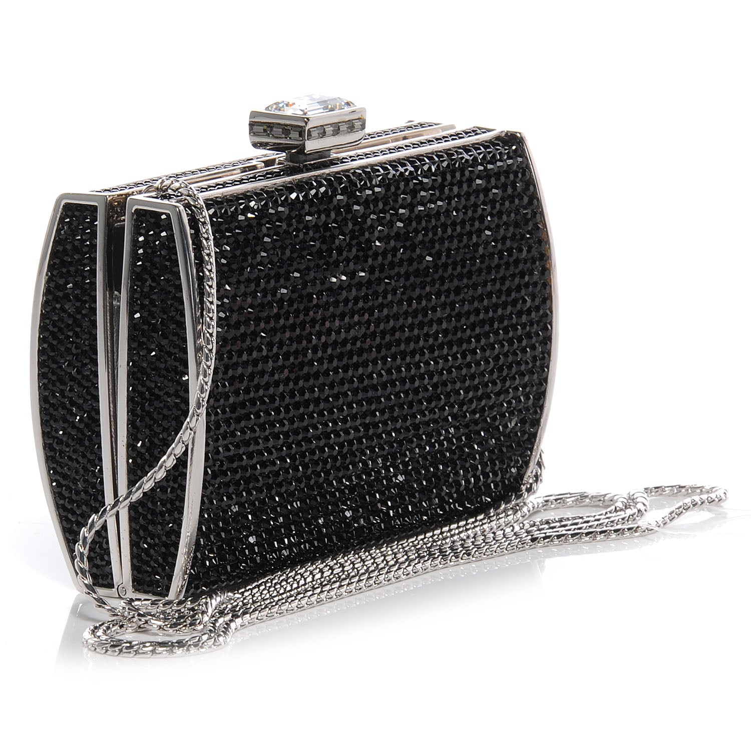 Judith Leiber Swarovski Crystal Minaudiere Clutch Black 3 of 6