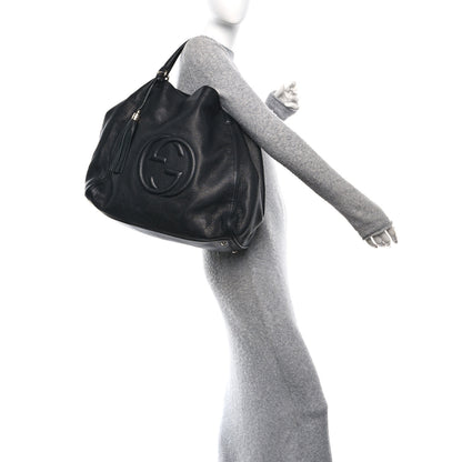Gucci Pebbled Calfskin Large Soho Shoulder Bag Black 2 of 11