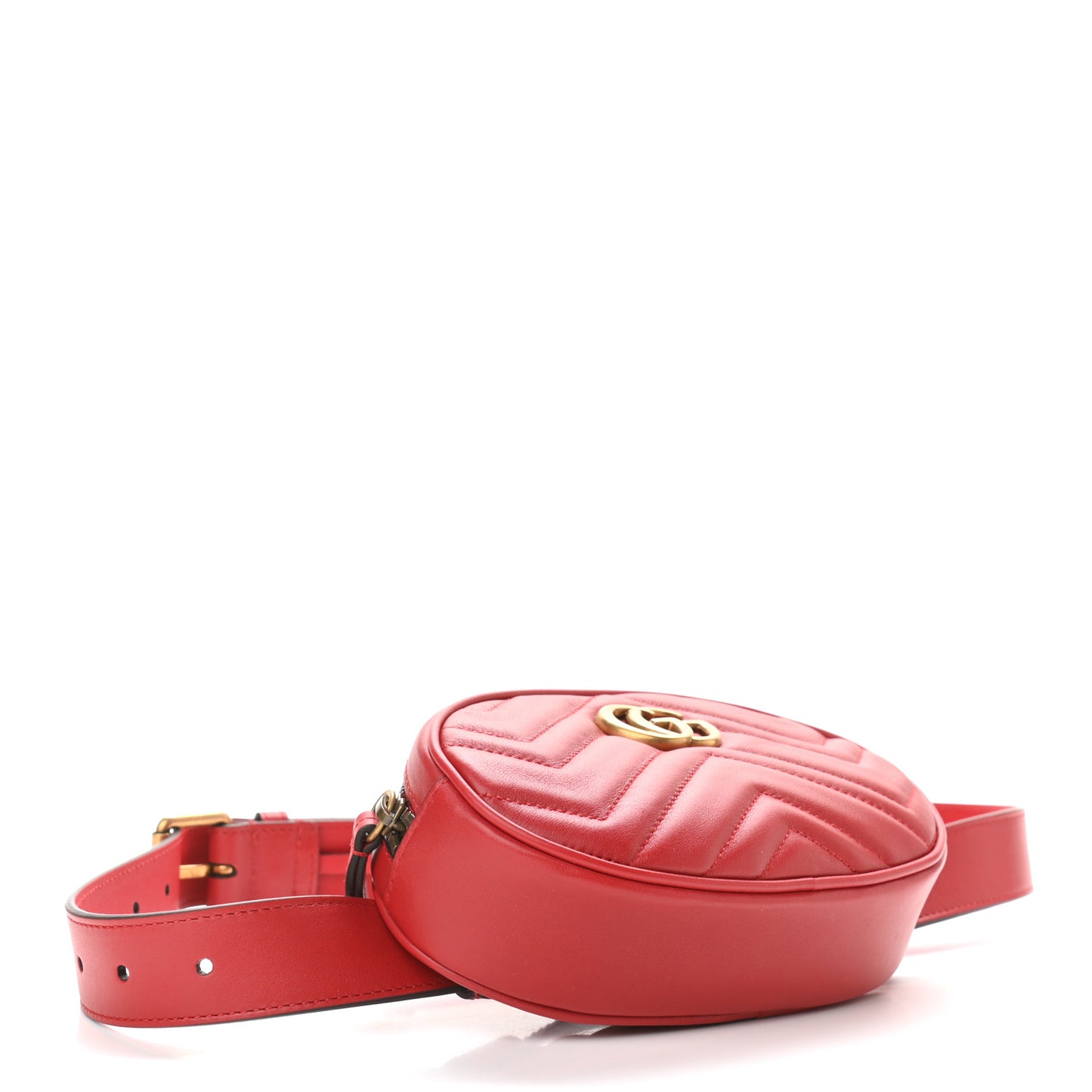 Calfskin Matelasse GG Marmont Belt Bag 85 34 Hibiscus Red