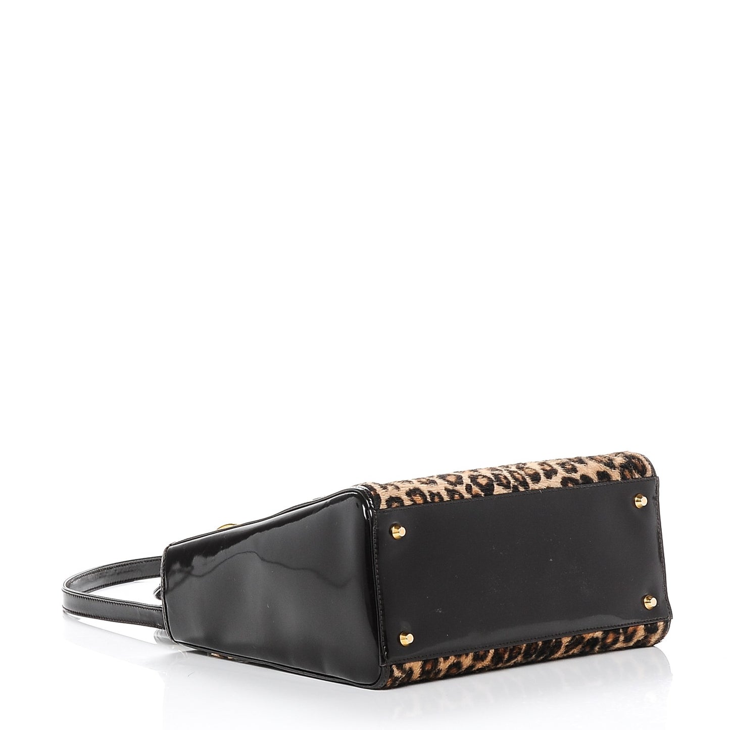 Patent Pony Hair Leopard Print Medium Lady Dior