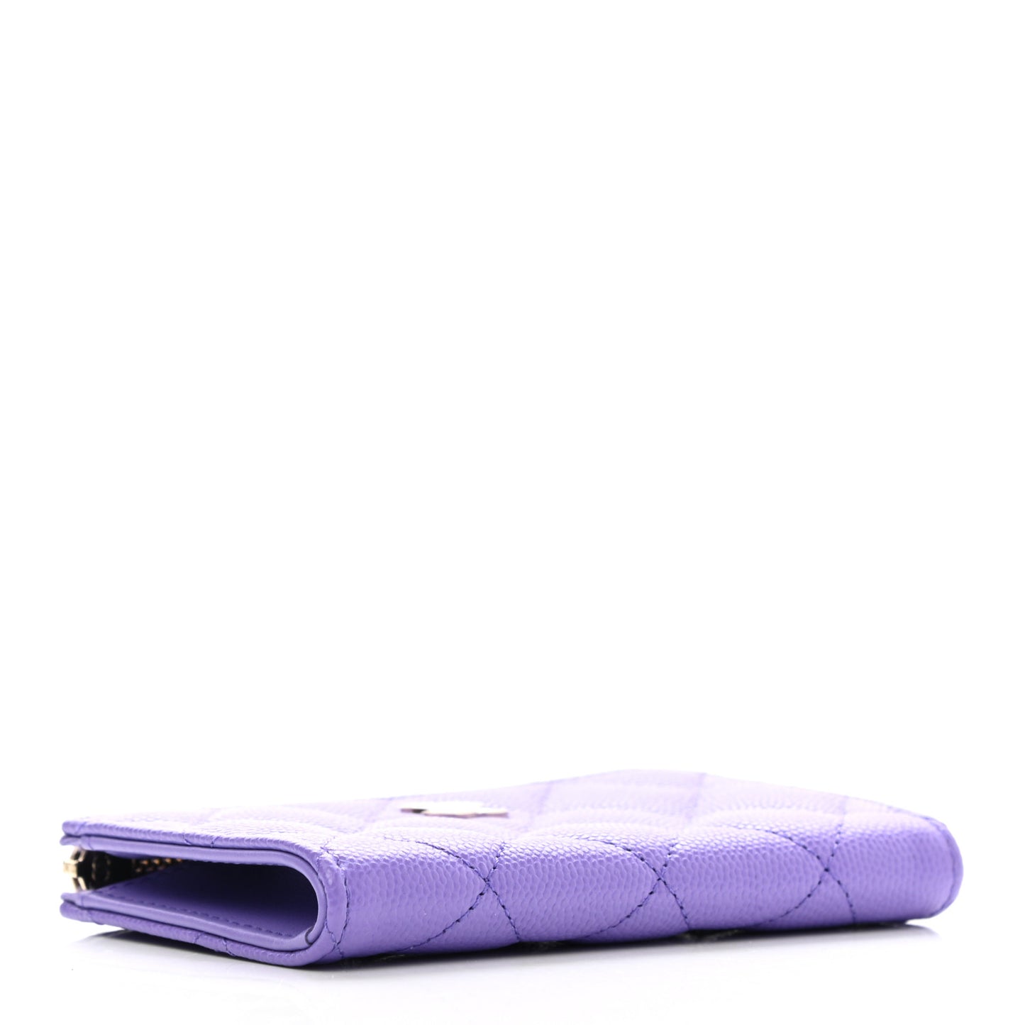 Caviar Quilted Zipped Key Holder Case Purple