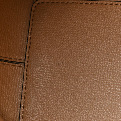 Burberry Grainy Calfskin Haymarket Check Medium Reversible Tote Camel 16 of 23