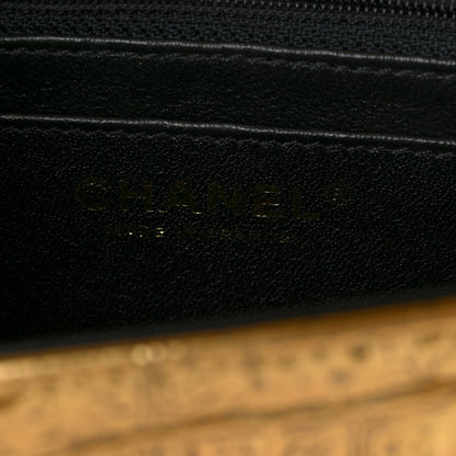 Chanel Metallic Calfskin Crocodile Embossed Cocodile Rectangular Mini Flap Gold 6 of 11