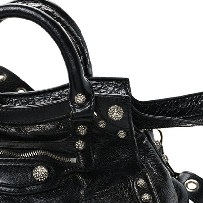 Balenciaga Agneau Arena Crystal Neo Cagole Handbag XS Black 9 of 12