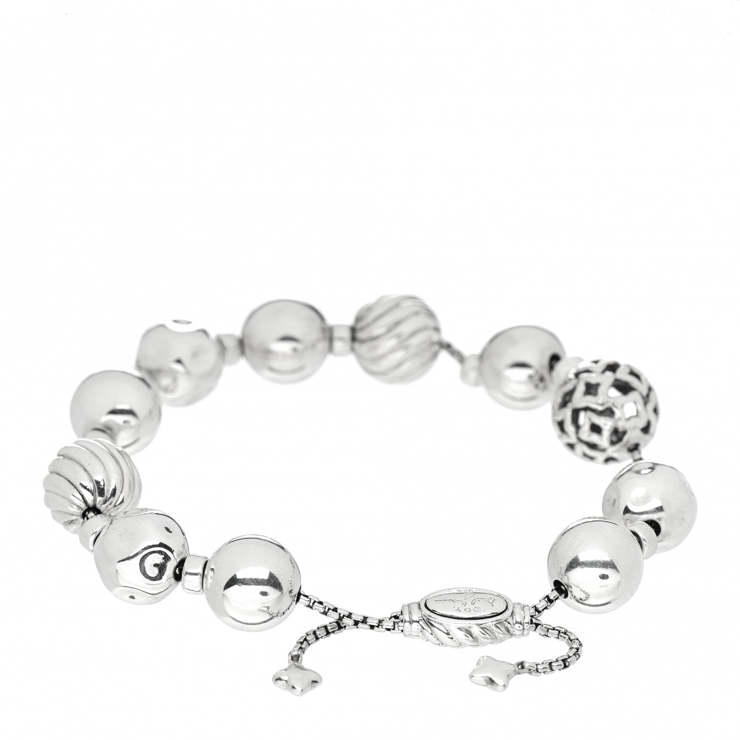David Yurman Sterling Silver 14mm Elements Bead Bracelet 3 of 4